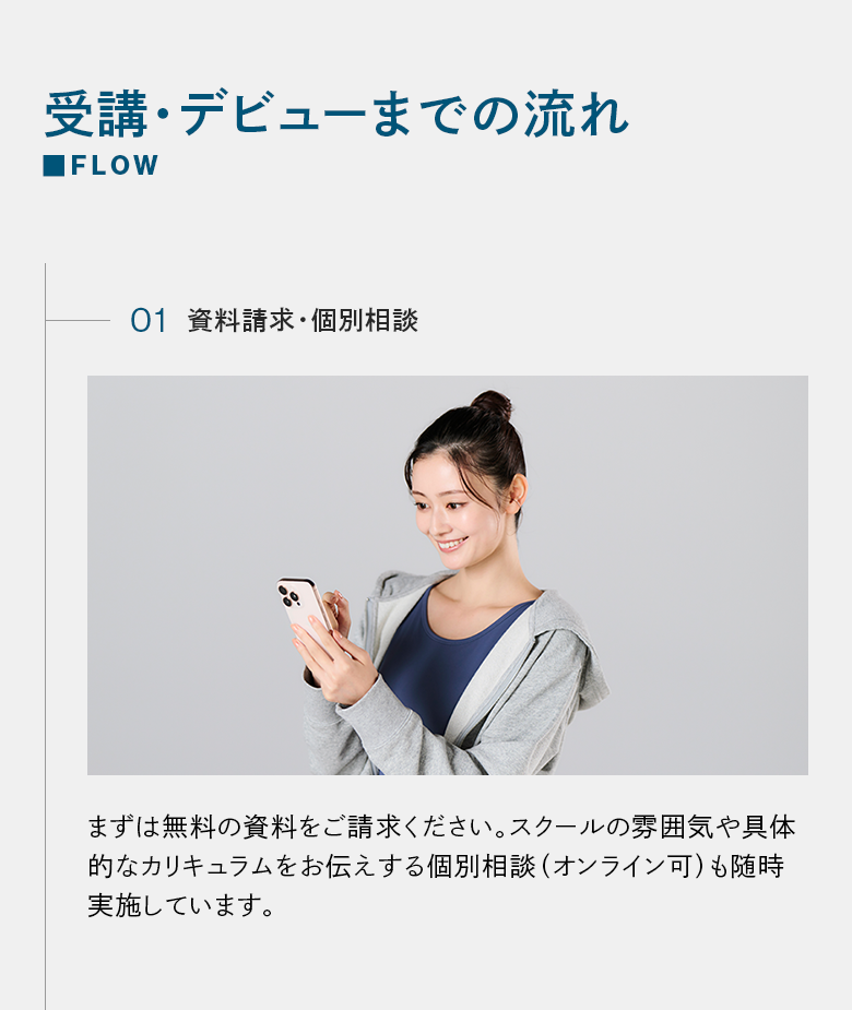 受講・デビューまでの流れ | 資料請求・個別相談